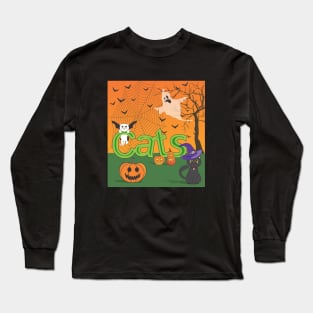 cats halloween Long Sleeve T-Shirt